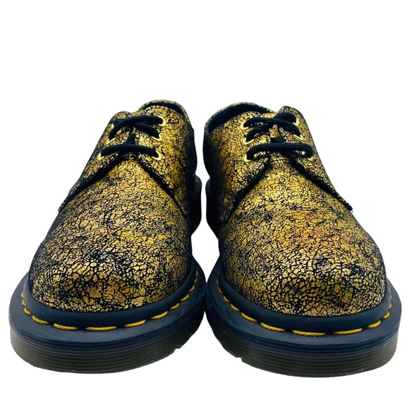 Dr. Martens Oxford 1461 Metallic Leather Gold Iridescent Gold Crackle Size 6 - Picture 4 of 11